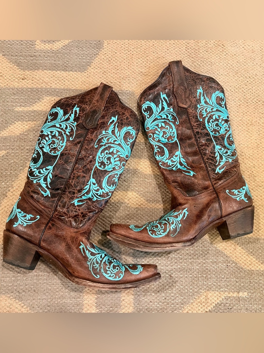 Corral Dahlia Embroidered Western Leather Boots Sz 11